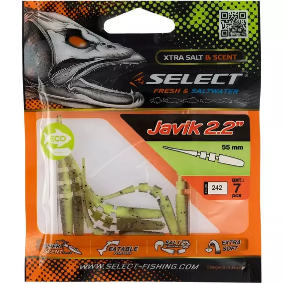 Силікон Select Javik 2.2" #242 (7 шт / уп), Длина силикона: 2.2" (5.59 см), Расцветка силикона: 242, фото , изображение 2